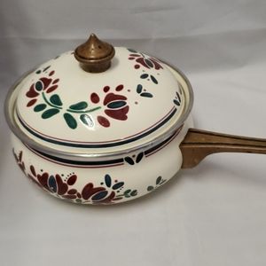 Vintage Asta German 7" saucepan lid flowers